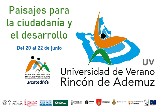 Logo de la Universidad de Verano, título de la edición y entidades colaboradoras 